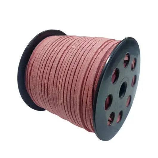 Snur piele ecologica piersica, 3mm, 90 de metri/rola