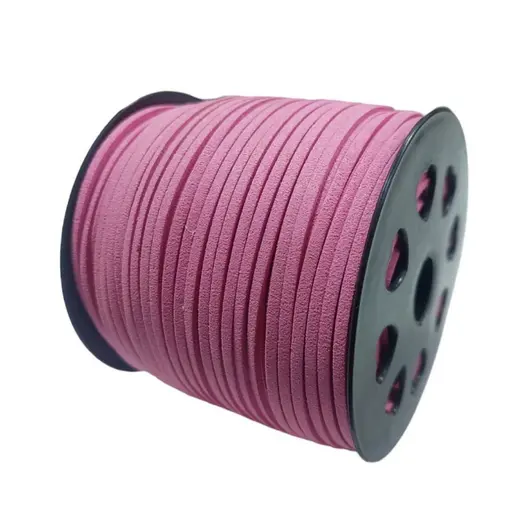 Snur piele ecologica roz, 3mm, 90 de metri/rola
