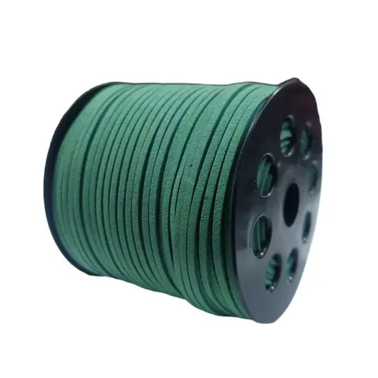 Snur piele ecologica smarald, 3mm, 90 de metri/rola