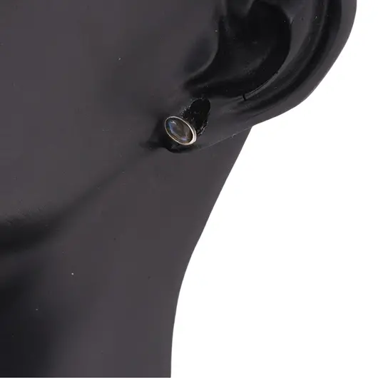 Cercei cu surub si montura ovala din argint 925, Labradorit 5mm x 3mm, imagine 3