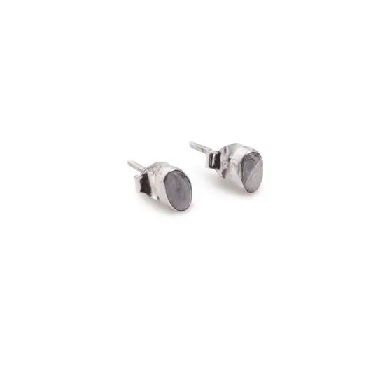 Cercei cu surub si montura ovala din argint 925, Piatra lunii 5mm x 3mm, imagine 2