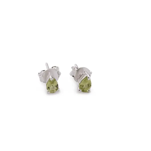 Cercei cu surub si montura picatura din argint 925, Peridot 6mm x 4mm, imagine 2