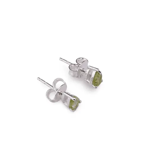 Cercei cu surub si montura picatura din argint 925, Peridot 6mm x 4mm