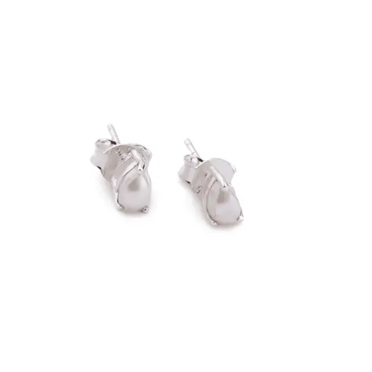 Cercei cu surub si montura picatura din argint 925, Perle de cultura 6mm x 4mm, imagine 2