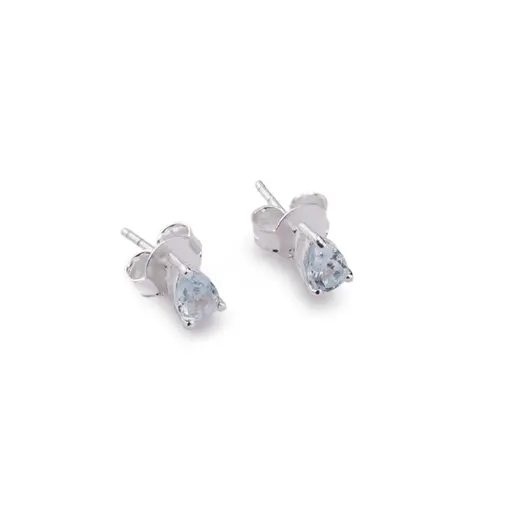 Cercei cu surub si montura picatura din argint 925, Topaz 6mm x 4mm