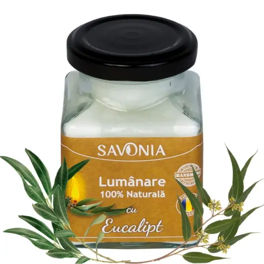 Eucalipt - Lumanare 100% Naturala 200g, Savonia
