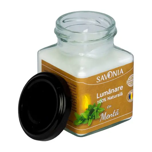 Menta - Lumanare 100% Naturala 200g, Savonia, imagine 2