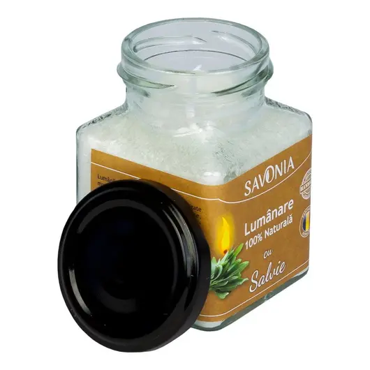 Salvie - Lumanare 100% Naturala 200g, Savonia, imagine 2