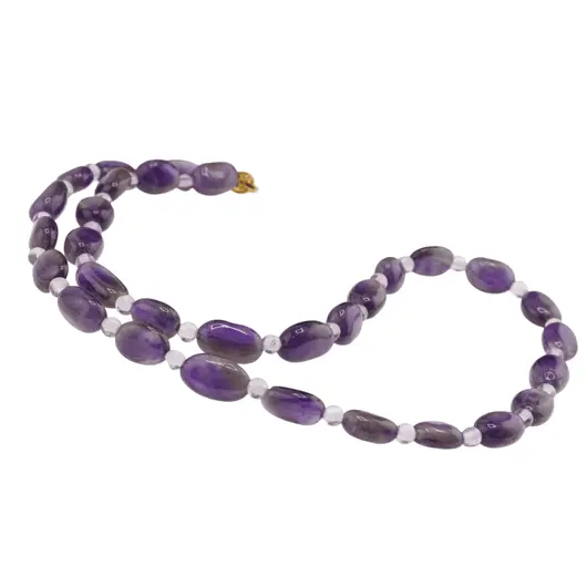 Colier Ametist oval neregulat si sfere, 3-13mm, imagine 2