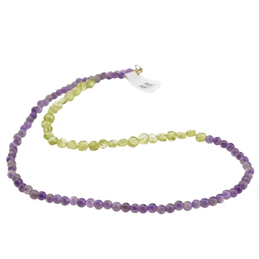 Colier Ametist sfere si Peridot banuti, 4-5mm, imagine 2