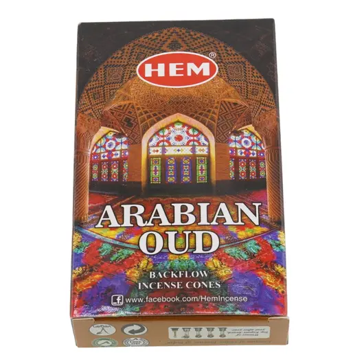 Conuri parfumate fumigatie HEM Arabian Oud backflow, 10 buc, imagine 2