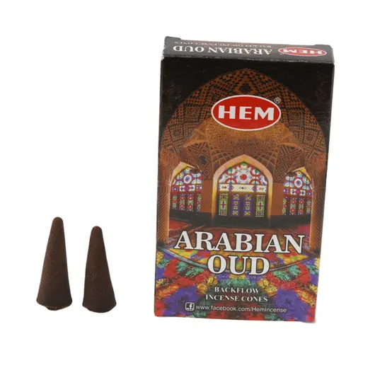 Conuri parfumate fumigatie HEM Arabian Oud backflow, 10 buc
