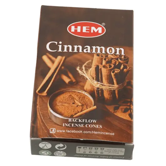 Conuri parfumate fumigatie HEM Cinnamon backflow, 10 buc, imagine 2