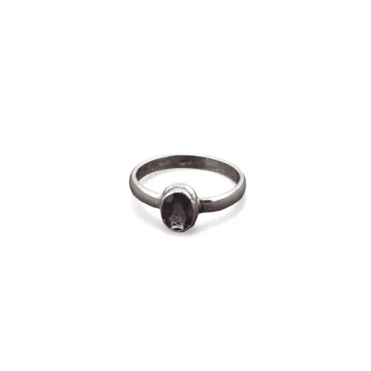 Inel din argint 925, model subtire cu cristal natural oval - Ametist masura 54