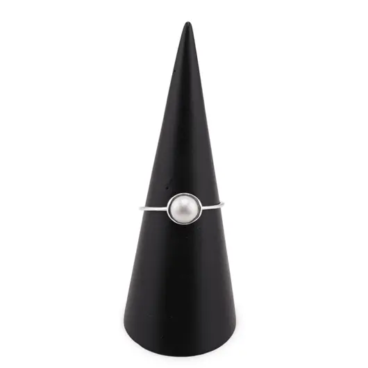 Inel din argint 925, model subtire cu cristal natural rotund - Perla de cultura masura 56, imagine 2