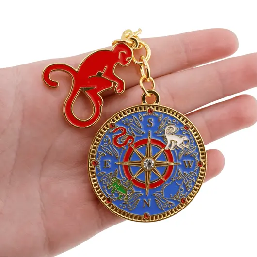 Amuleta Feng Shui din metal Crucea celor patru elemente cu maimuta 2025, imagine 3
