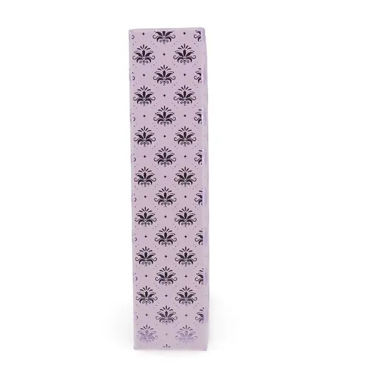 Cutie pentru cadou dreptunghiulara roz cu motive regale, 20,5x4,5cm