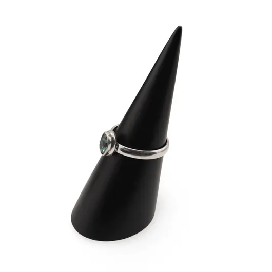 Inel din argint 925, model clasic cu cristal natural oval - Topaz mistic masura 56, imagine 3