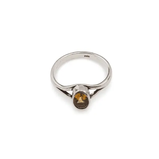 Inel din argint 925, model despicat cu cristal natural - Peridot masura 54