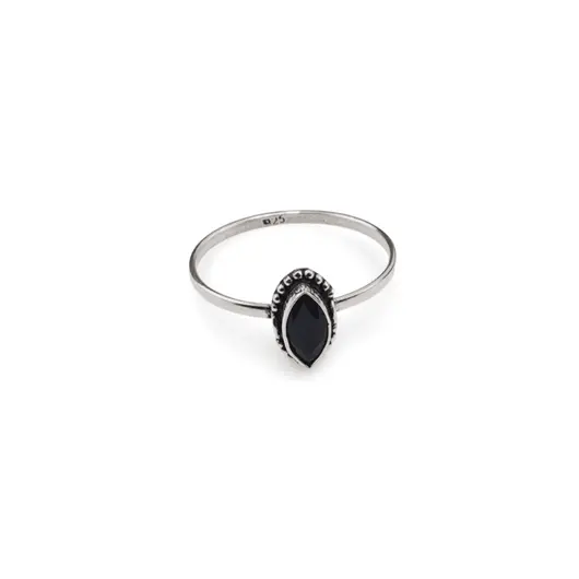 Inel din argint 925, model subtire cu cristal natural marchiza - Safir masura 56