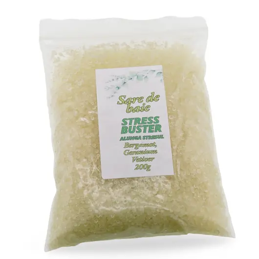 Sare de baie Stress Buster (Bergamot, Geranium si Vetiver), Ancient Wisdom 200g
