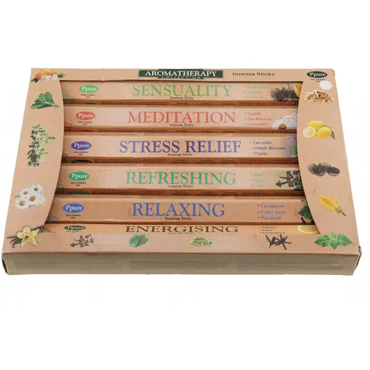 Set 6 pachete betisoare parfumate Ppure Nag Champa Aromatherapy