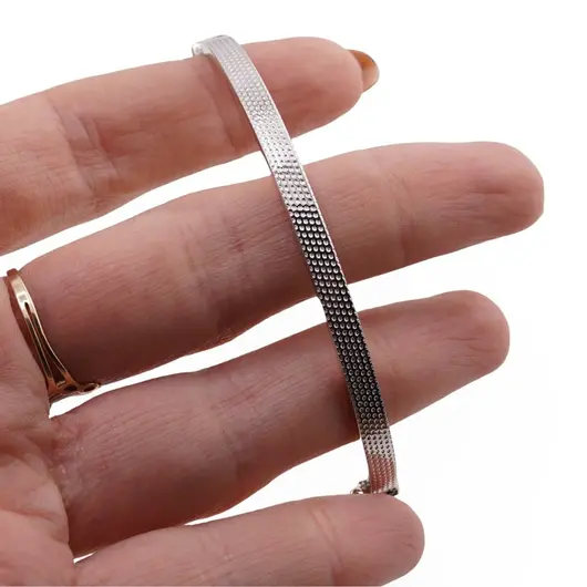 Bratara din argint 925 fixa cu inchizatoare, model punctat 4mm, imagine 3