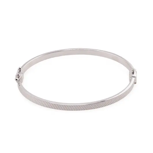 Bratara din argint 925 fixa cu inchizatoare, model punctat 4mm