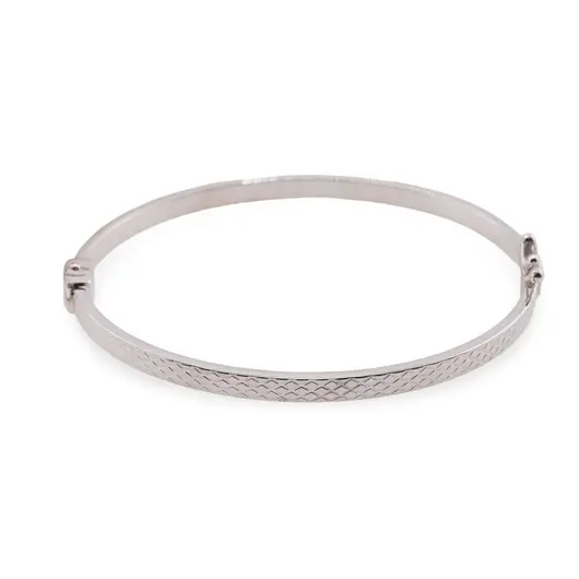 Bratara din argint 925 fixa cu inchizatoare, model solzi 4mm