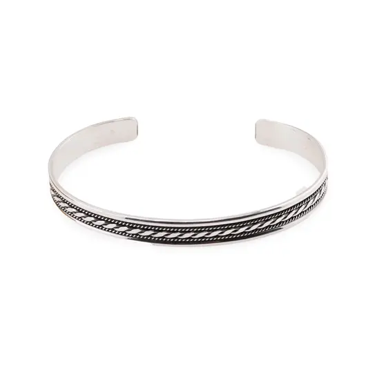 Bratara din argint 925 fixa, model ingust sirag impletit, 7mm