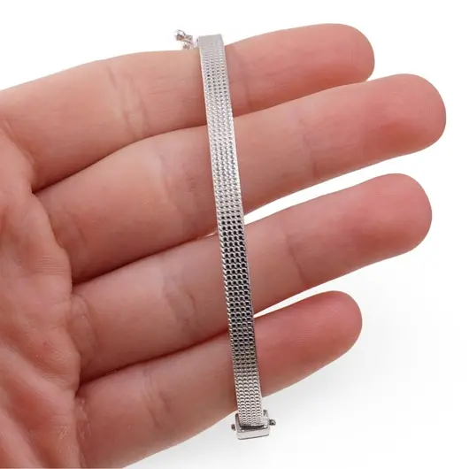 Bratara din argint 925 fixa, model texturat, 4mm, imagine 3