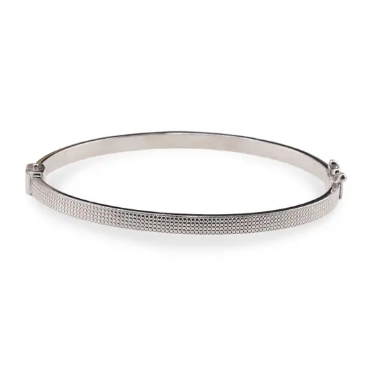 Bratara din argint 925 fixa, model texturat, 4mm