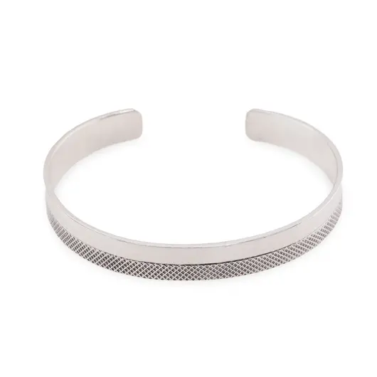 Bratara din argint 925 fixa, model texturat cu plasa, 9mm