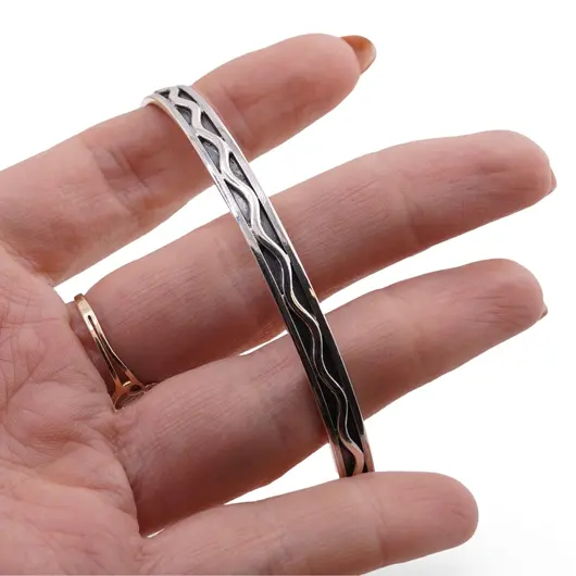 Bratara din argint 925 fixa, model valuri ondulate, 5mm, imagine 3