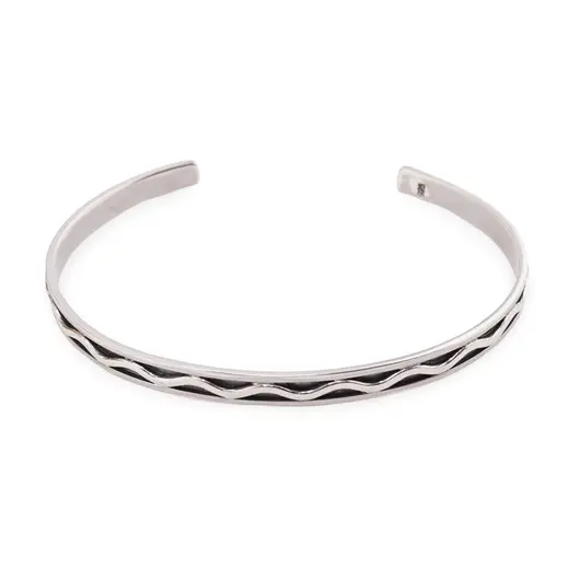 Bratara din argint 925 fixa, model valuri ondulate, 5mm