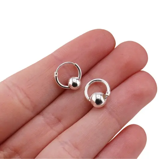 Cercei din argint 925 pentru copii rotunzi cu bumb 6mm, imagine 4