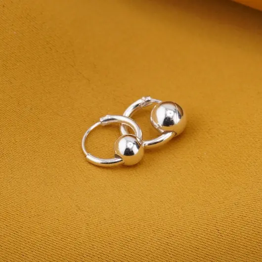 Cercei din argint 925 pentru copii rotunzi cu bumb 6mm, imagine 2