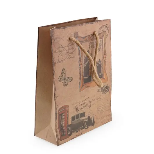 Punga pentru cadou maro diverse modele, 20x15cm, imagine 4