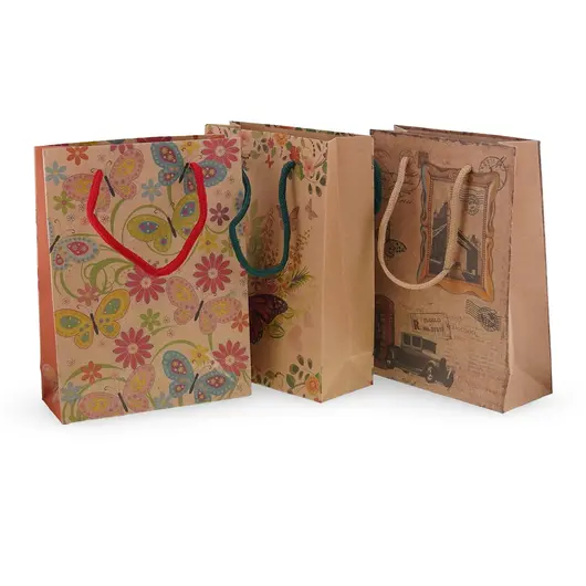 Punga pentru cadou maro diverse modele, 20x15cm