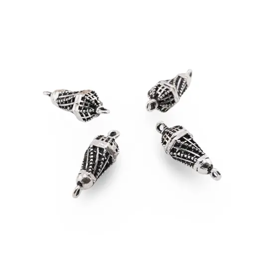 Accesoriu din Argint 925, model con gravat in spirala, cu doua anouri - 19,3x6,2mm, imagine 2