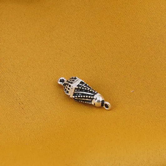 Accesoriu din Argint 925, model con gravat in spirala, cu doua anouri - 19,3x6,2mm, imagine 3