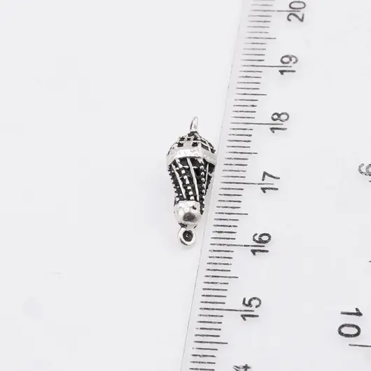 Accesoriu din Argint 925, model con gravat in spirala, cu doua anouri - 19,3x6,2mm, imagine 4