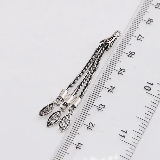 Accesoriu pandantiv din argint 925, model ciucuri impletiti cu terminatie marchiza filigran - 5,5cm, imagine 3