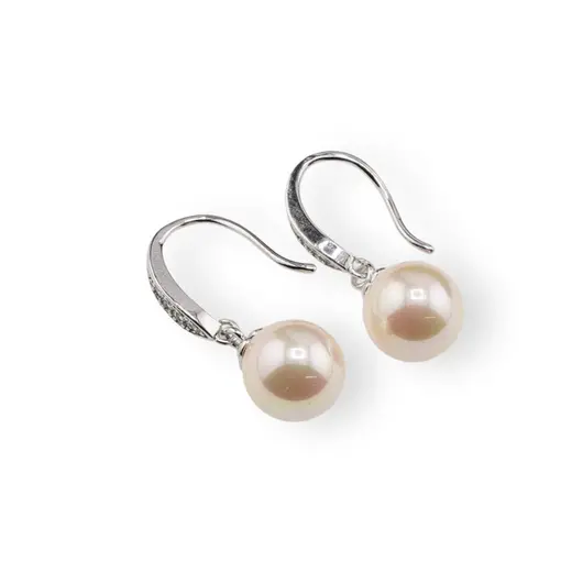 Cercei cu agatatoare si Perle Mallorca crem 10mm, imagine 2