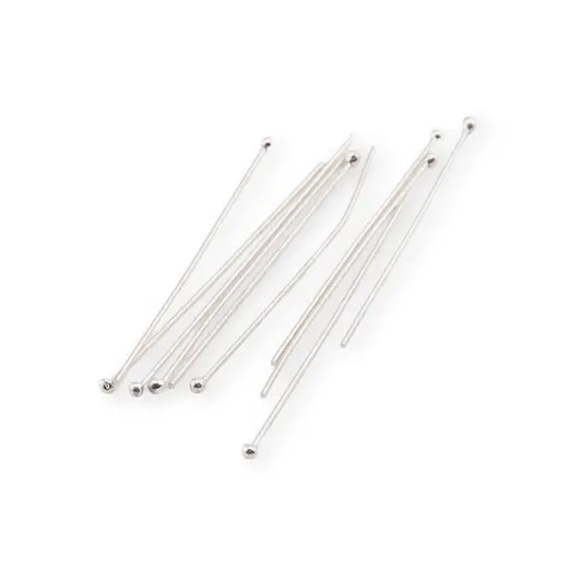 Accesoriu din Argint 925, tija cu bumb in capat, set 10 buc - 38x0,5mm, imagine 2
