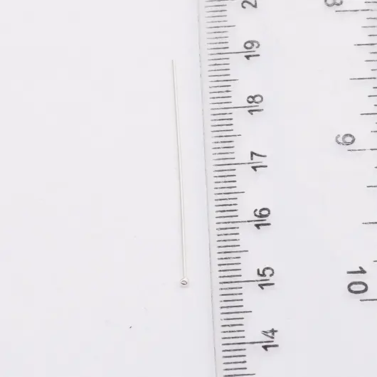 Accesoriu din Argint 925, tija cu bumb in capat, set 10 buc - 38x0,5mm, imagine 4