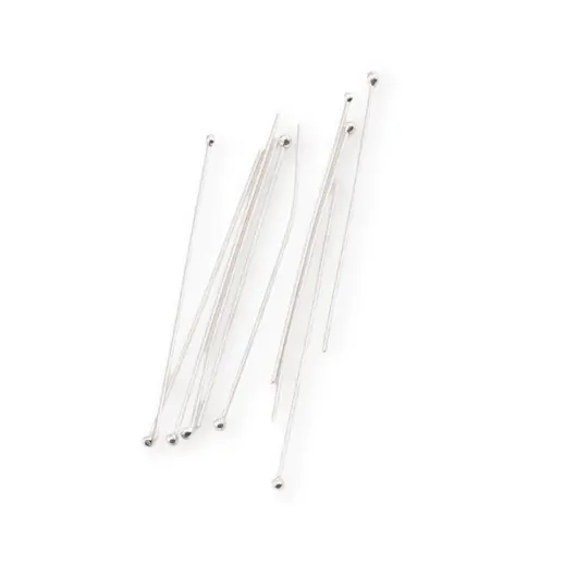 Accesoriu din Argint 925, tija cu bumb in capat, set 10 buc - 38x0,5mm