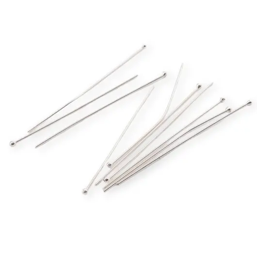 Accesoriu din Argint 925, tija cu bumb in capat, set 10 buc - 40x0,5mm, imagine 2