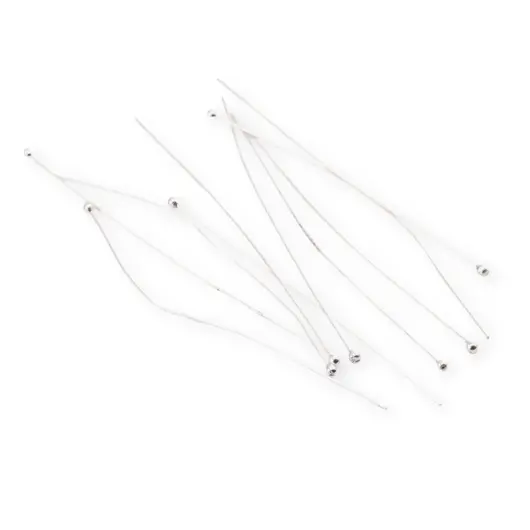 Accesoriu din Argint 925, tija cu bumb in capat, set 10 buc - 59x0,5mm, imagine 2
