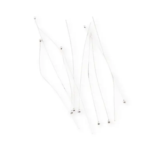 Accesoriu din Argint 925, tija cu bumb in capat, set 10 buc - 59x0,5mm
